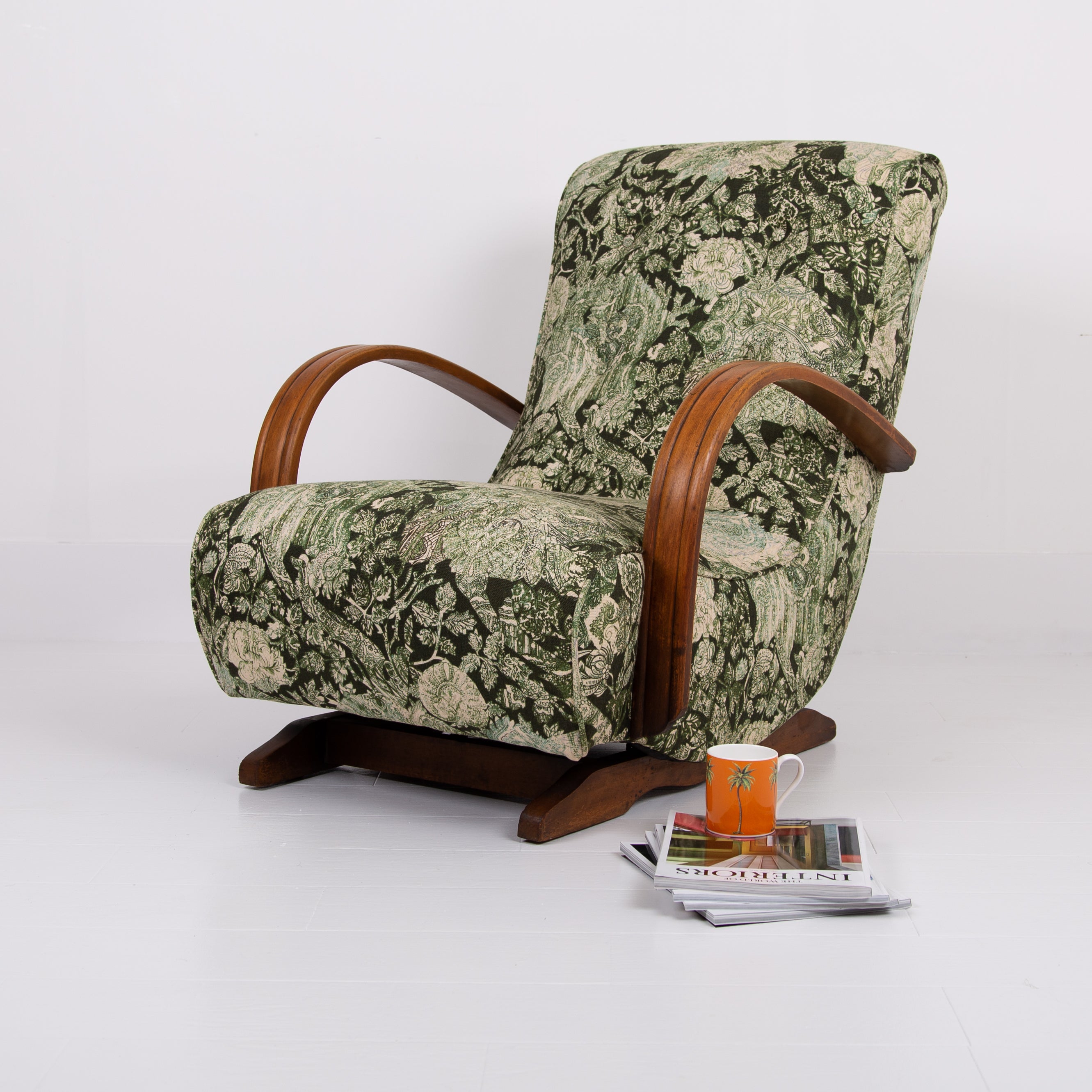 Art Deco Bentwood Armchair New Liberty Upholstery C1930