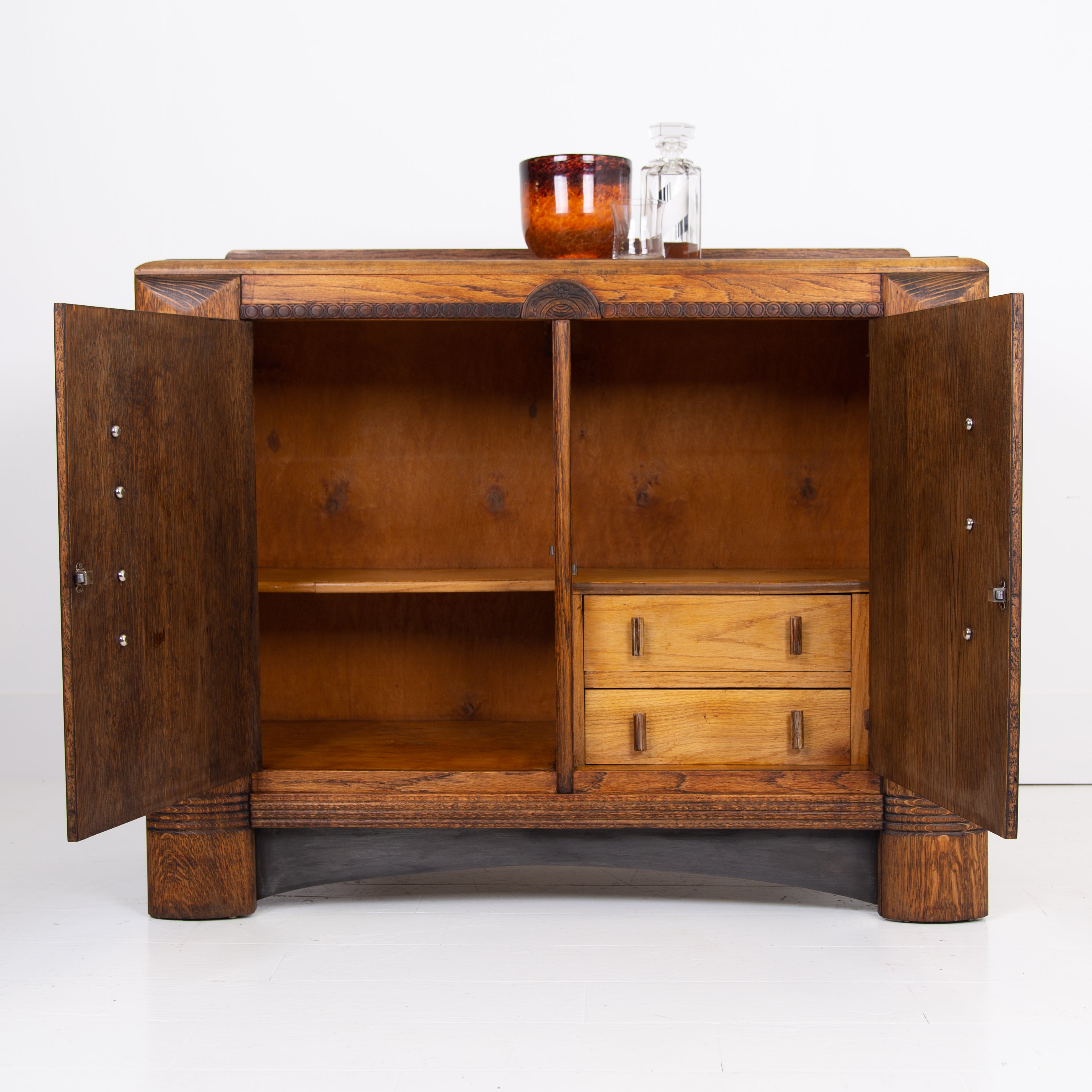 Art Deco Oak Cabinet Sideboard C1930