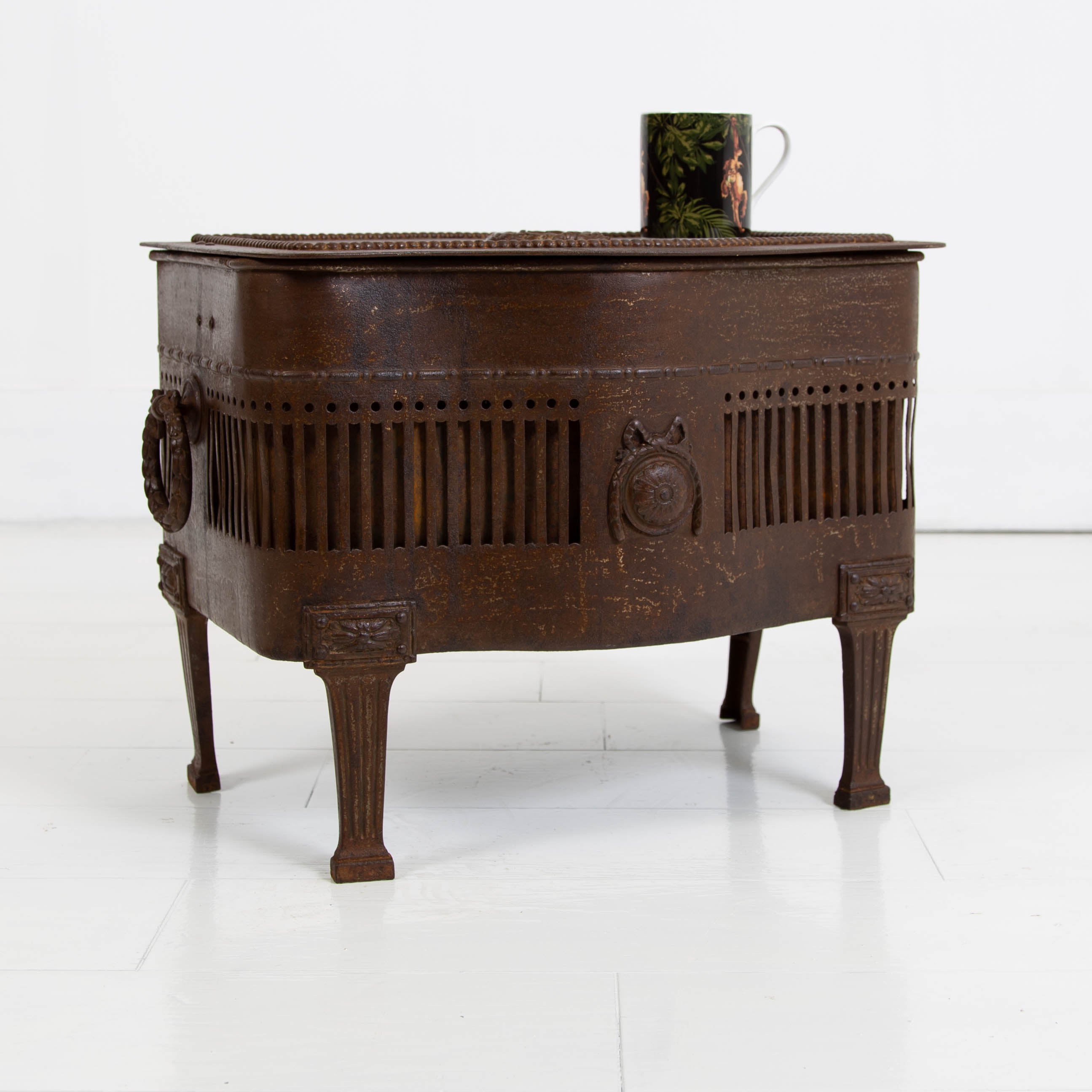 Unusual and Very Decorative Iron Storage Box Table C1915