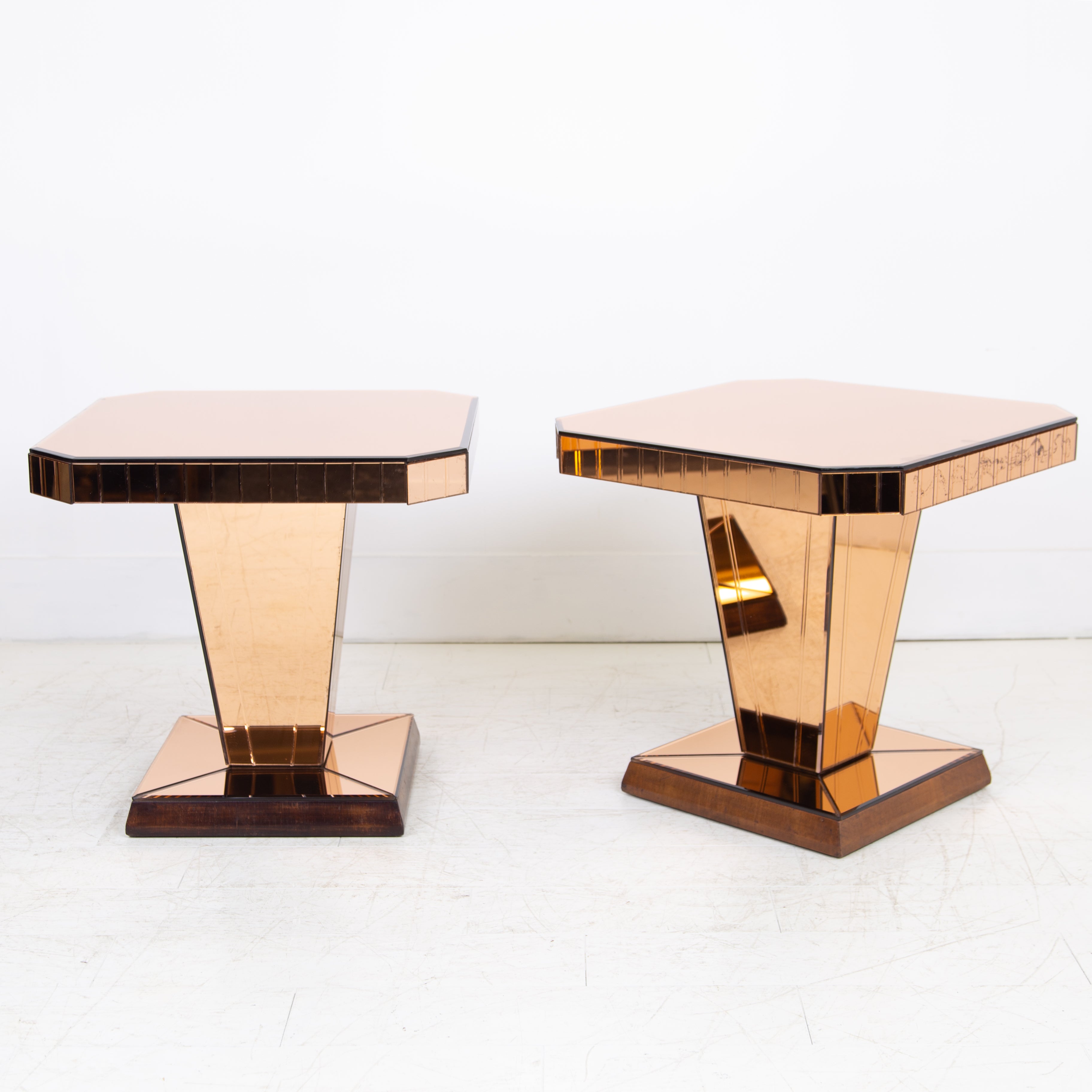 Pair of Art Deco Mirrored Side Tables C1930s
