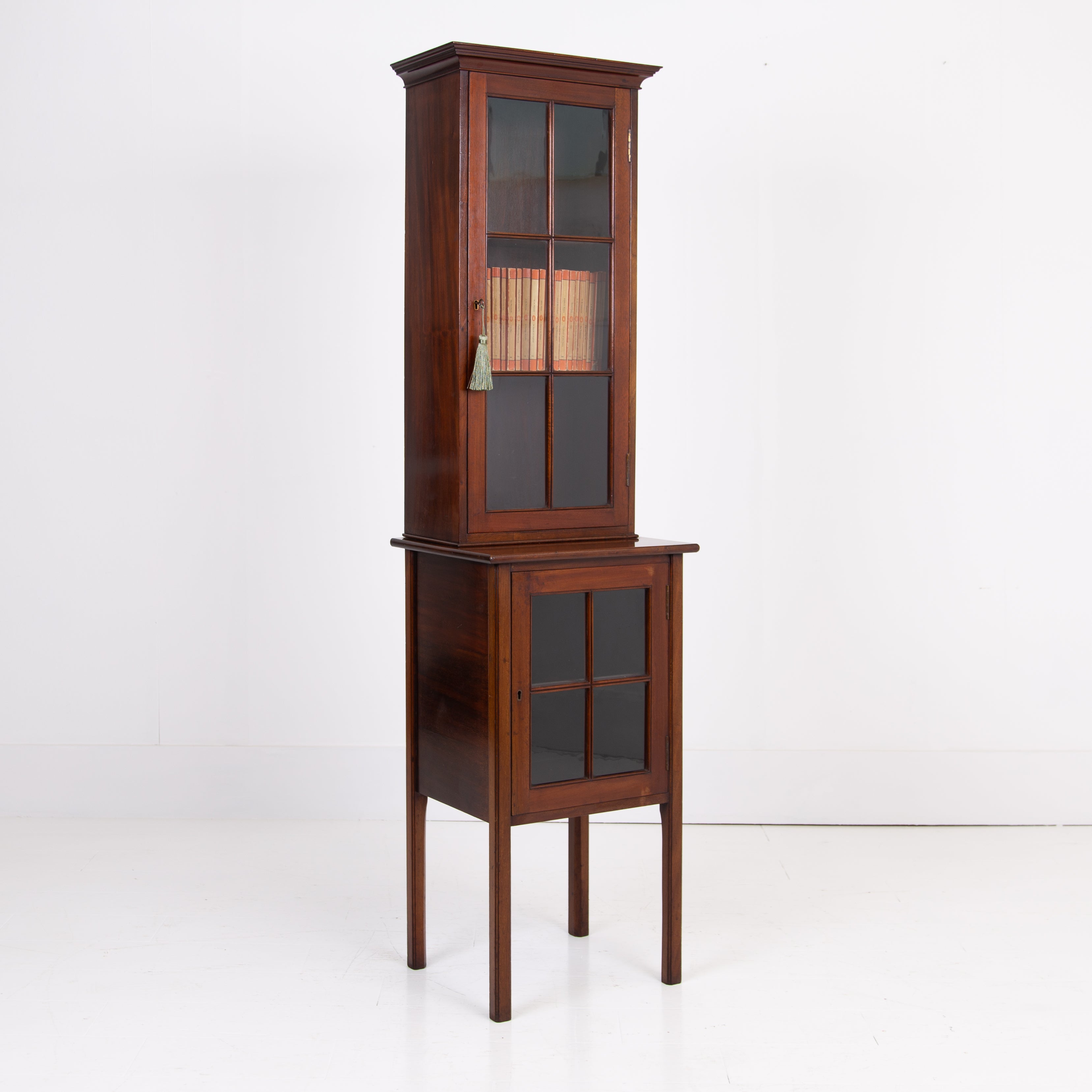 Delightful Slender Glazed Edwardian Cabinet C1910