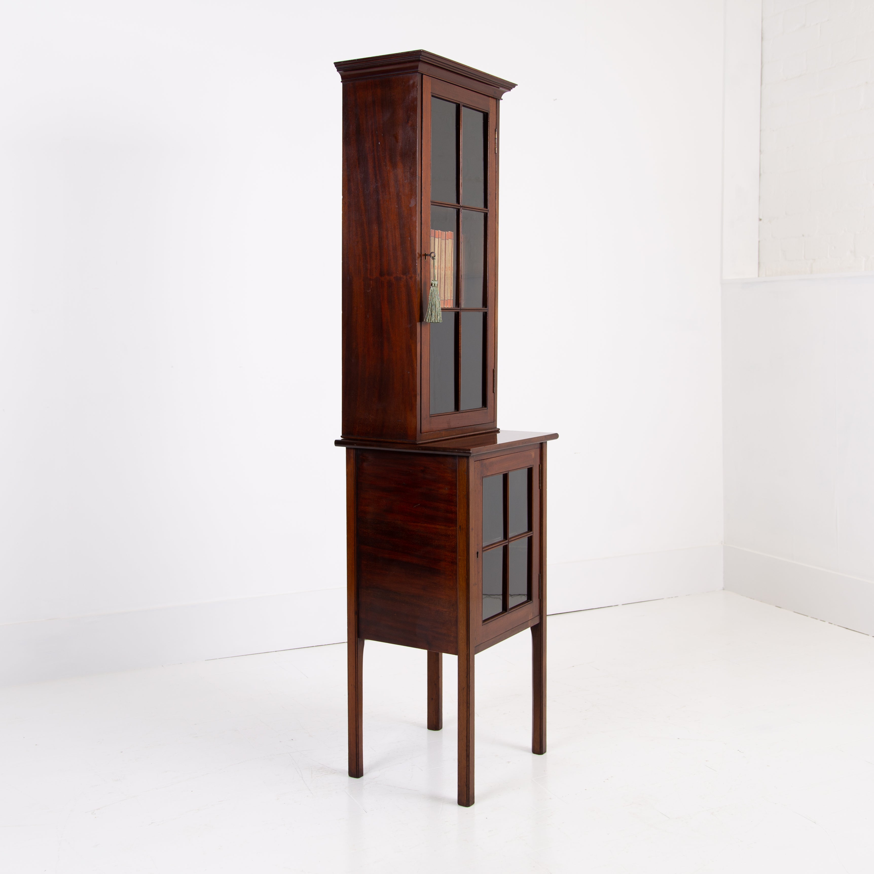 Delightful Slender Glazed Edwardian Cabinet C1910