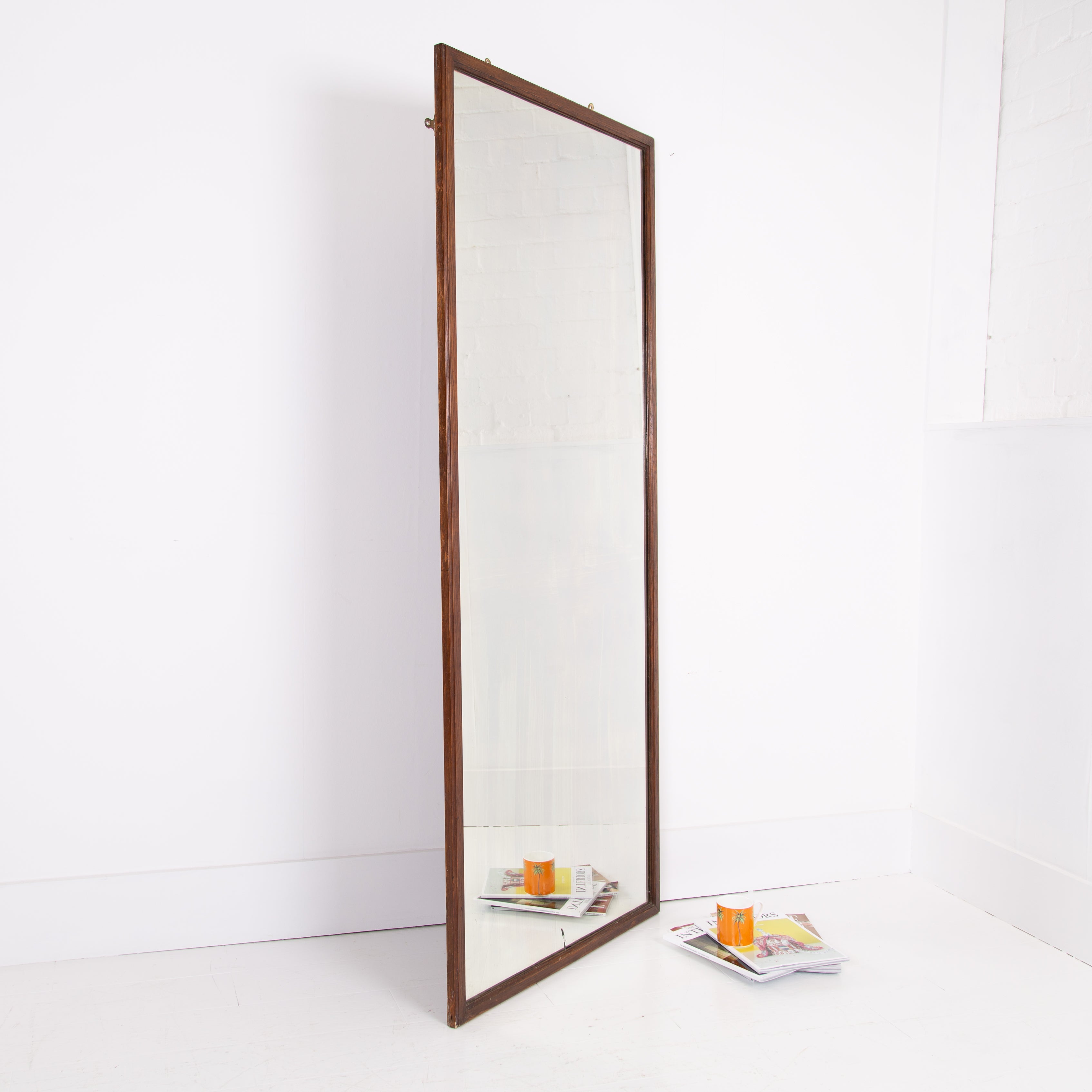 Large 1930s Oak Tailors Shop Mirror NO.2