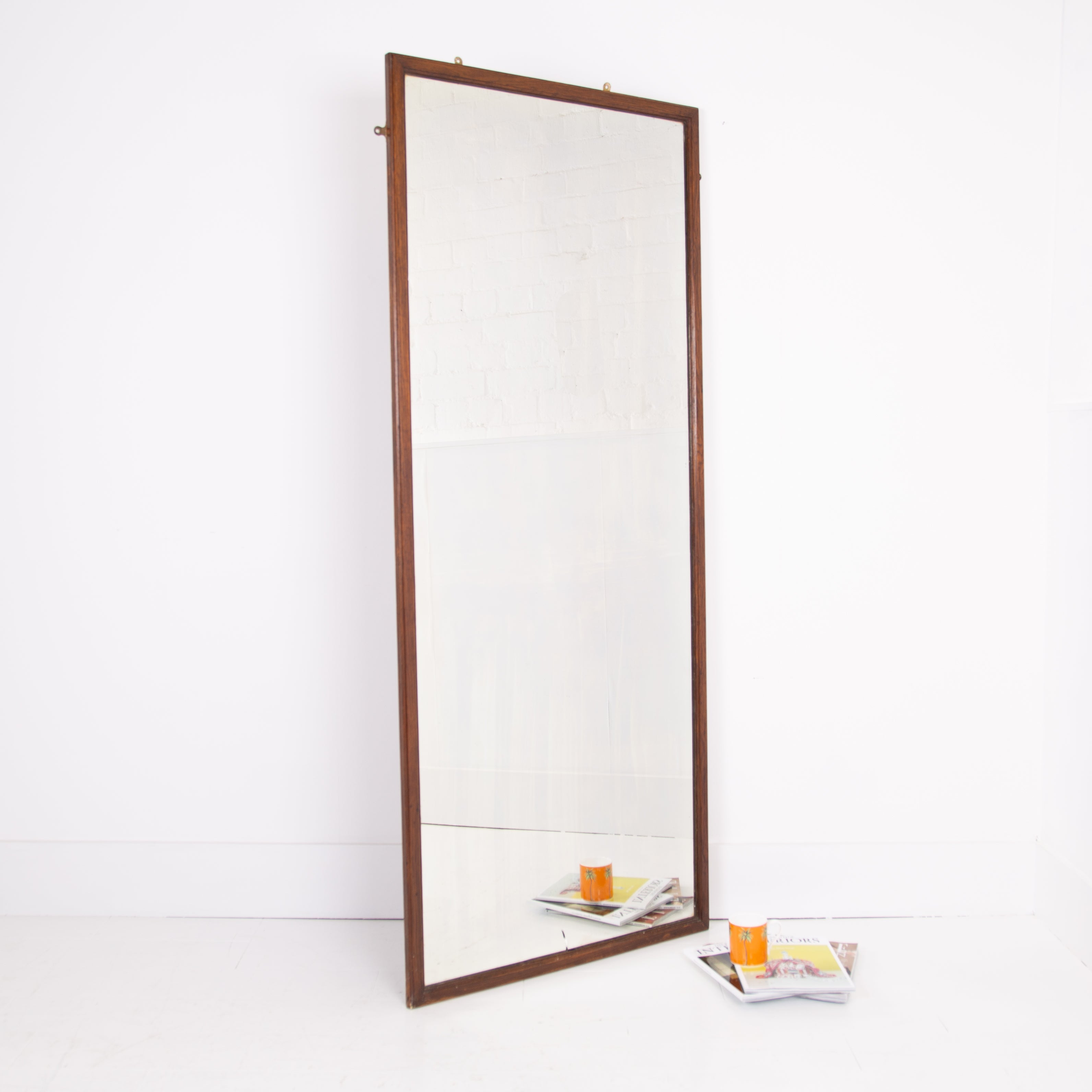 Large 1930s Oak Tailors Shop Mirror NO.2