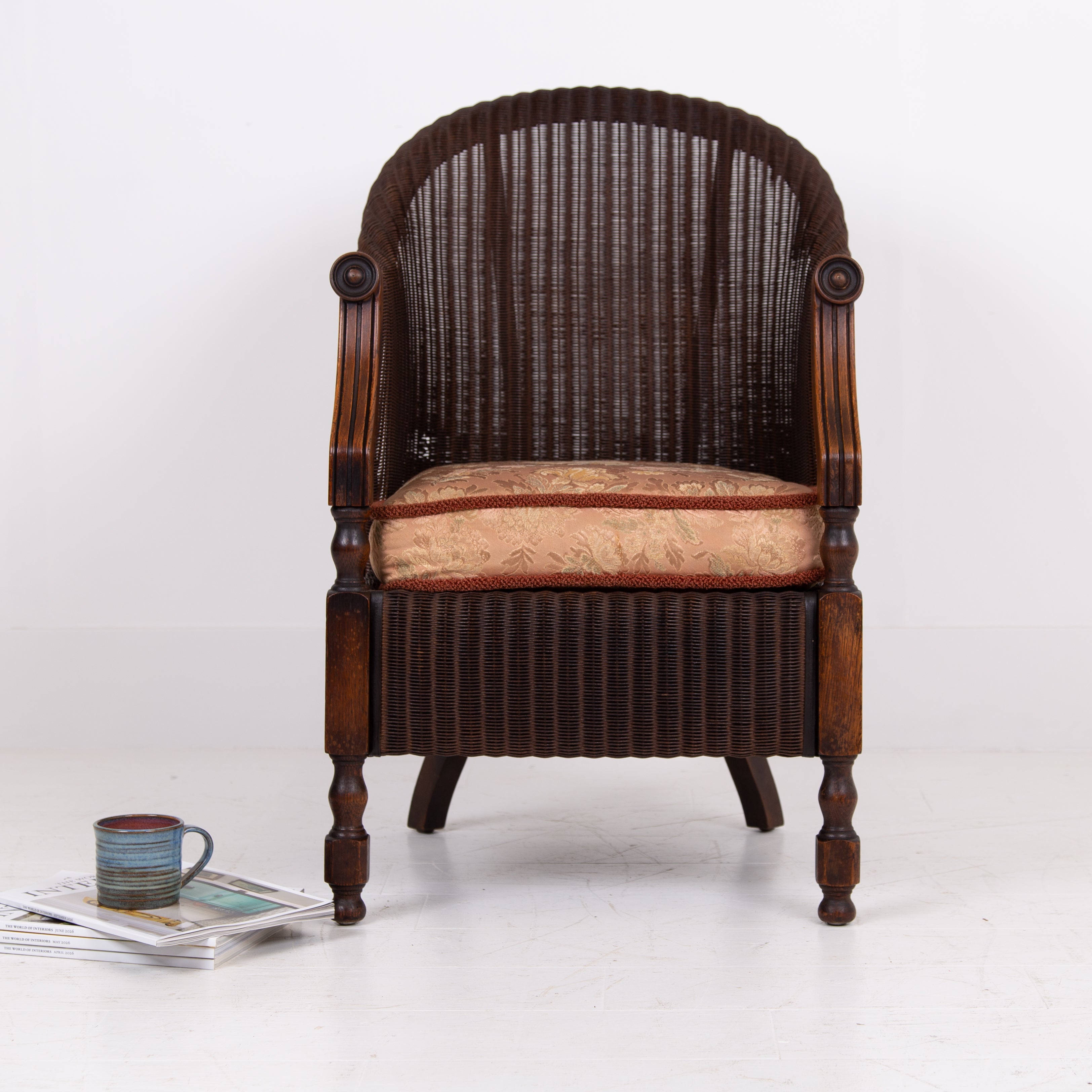 Rare Lloyd Loom and Oak Garden Room Armchair C1930