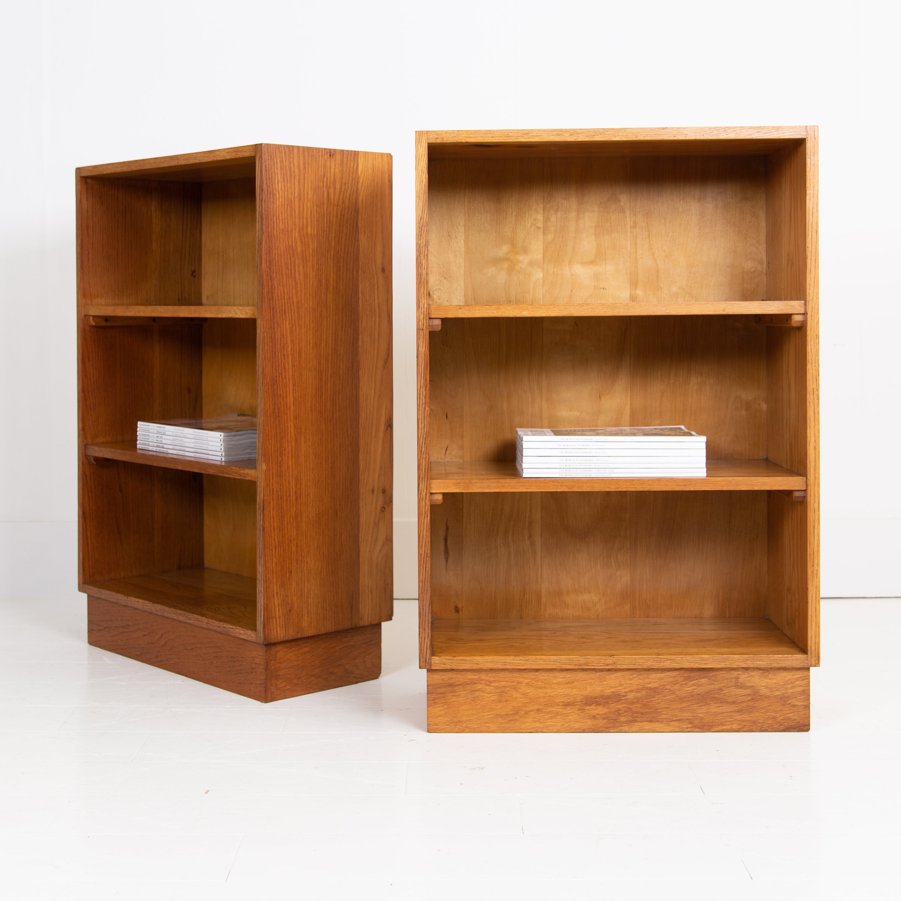 Pair of Mid Century Matching Oak Bookcases
