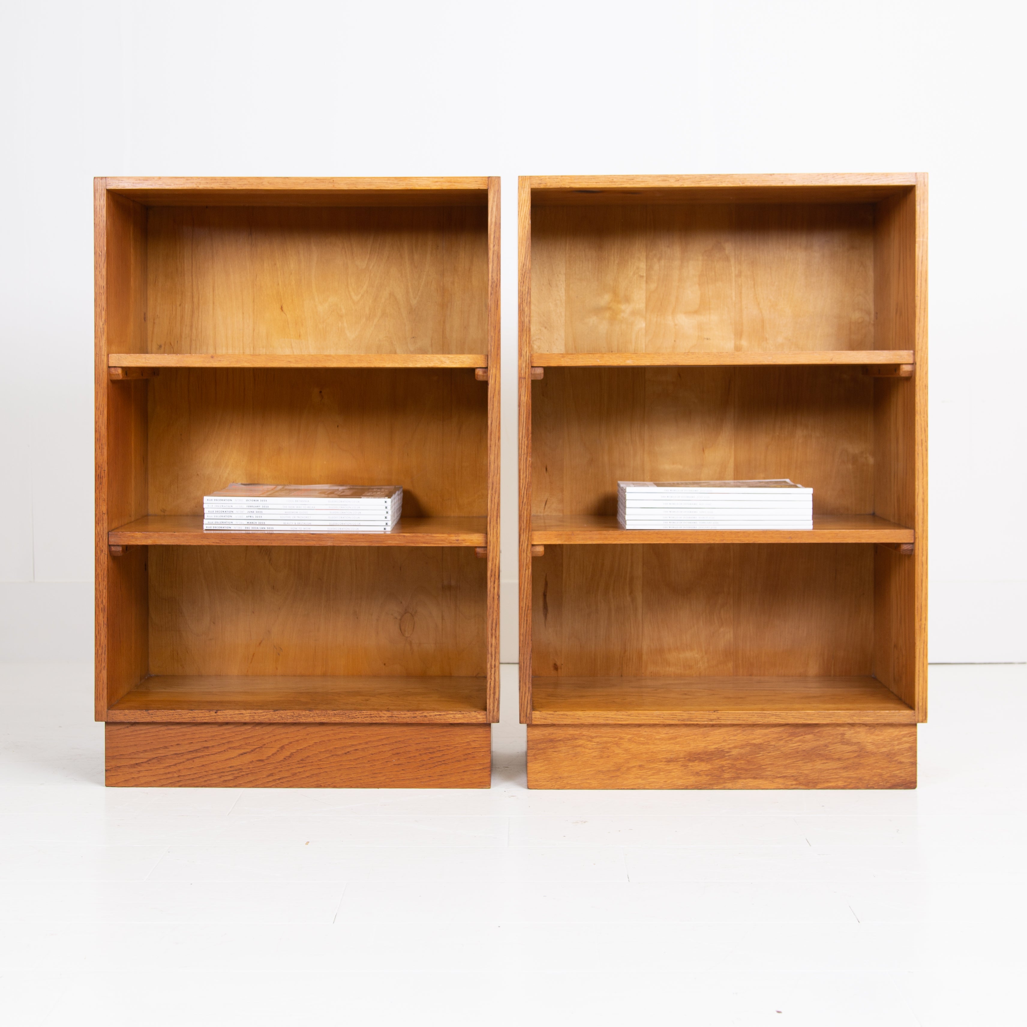 Pair of Mid Century Matching Oak Bookcases