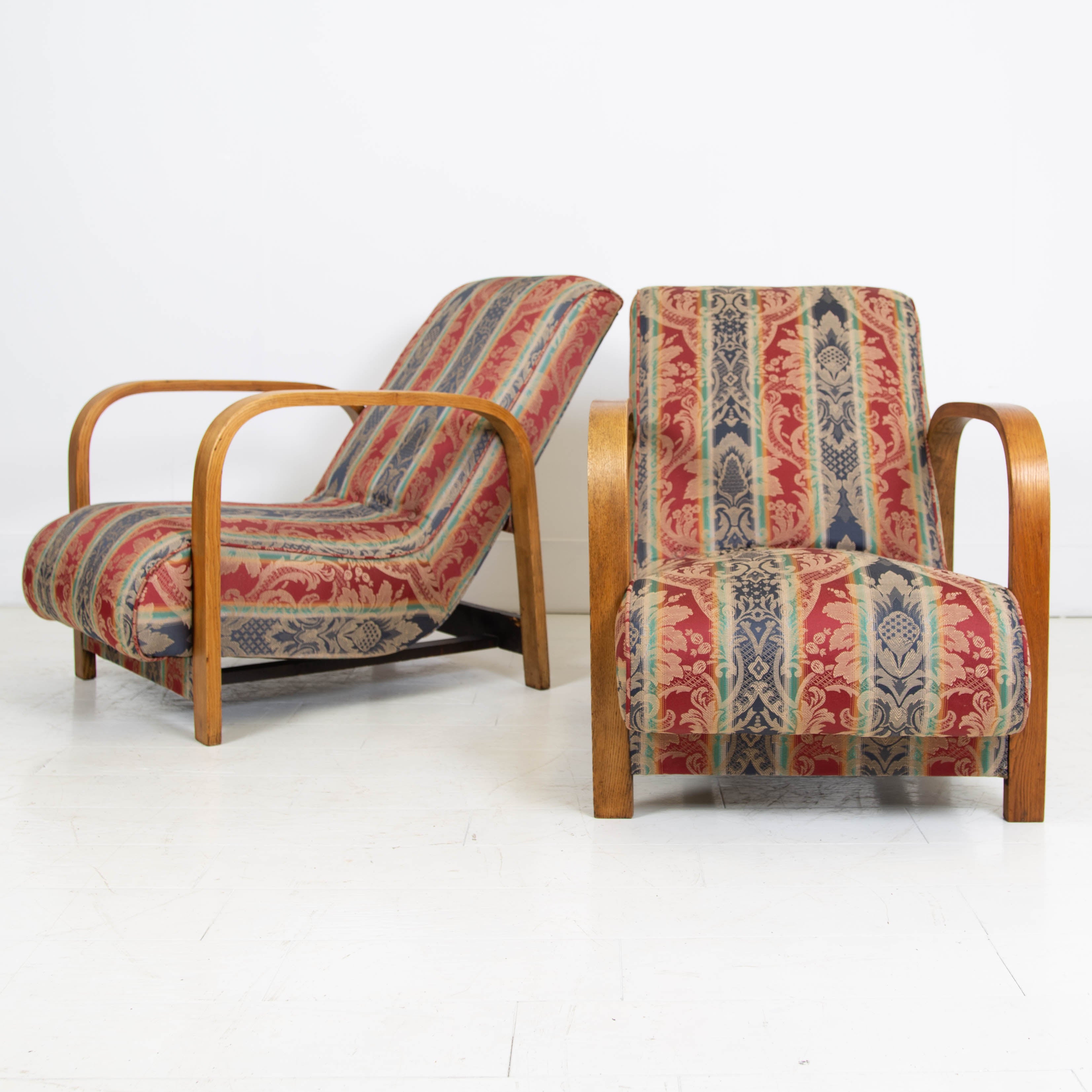1930s Modernist Art Deco Oak Bentwood Armchairs We have 2