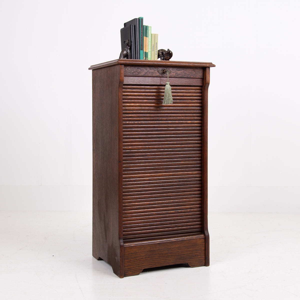 Oak Tambour Door Cabinet English 1915