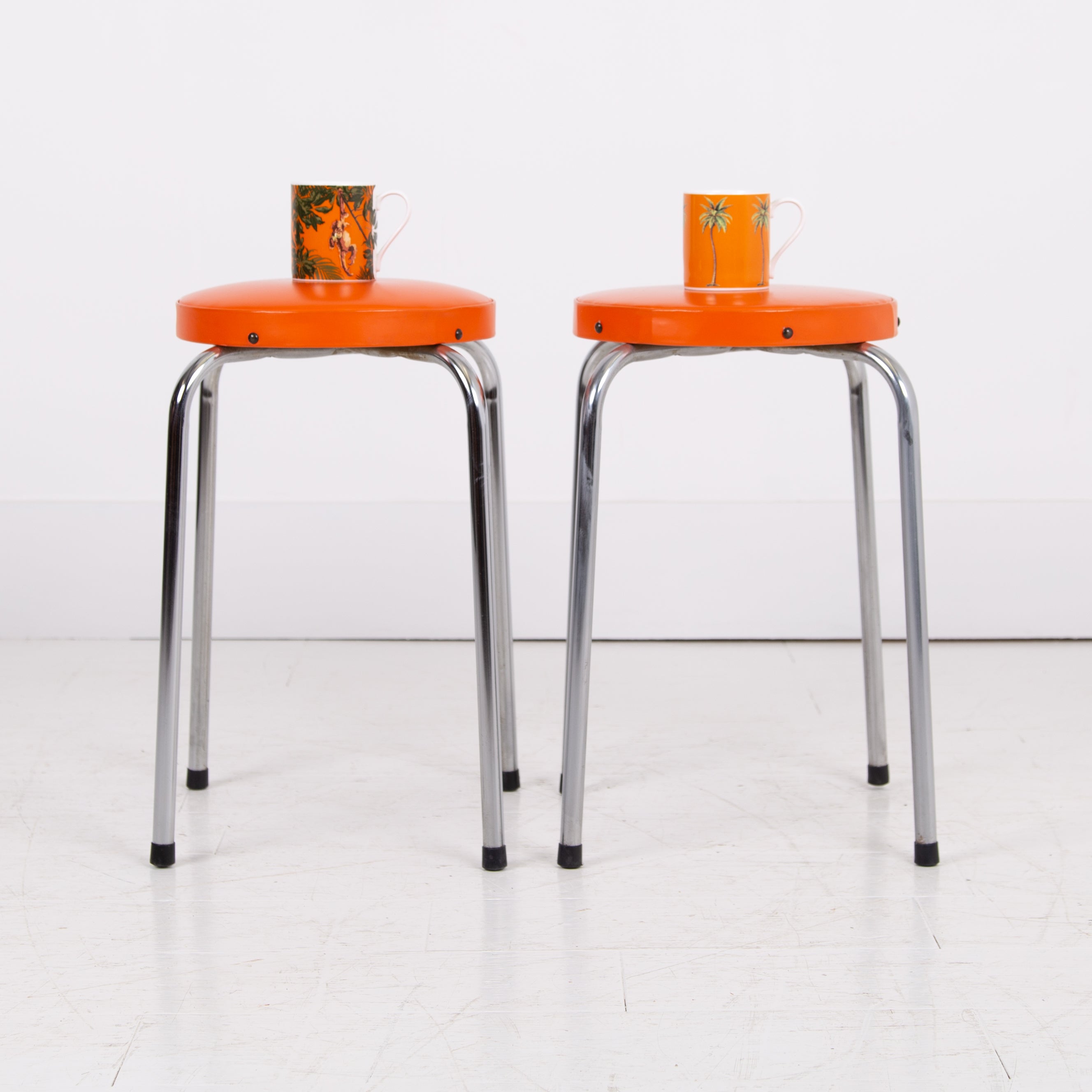 Pair Mid Century Kitchen Stools
