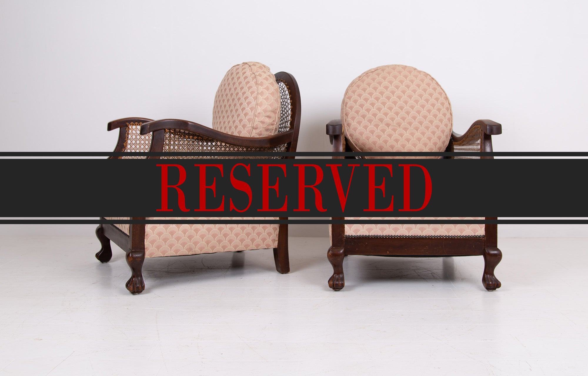 Pair of Attractive Bergere Armchairs 1920s