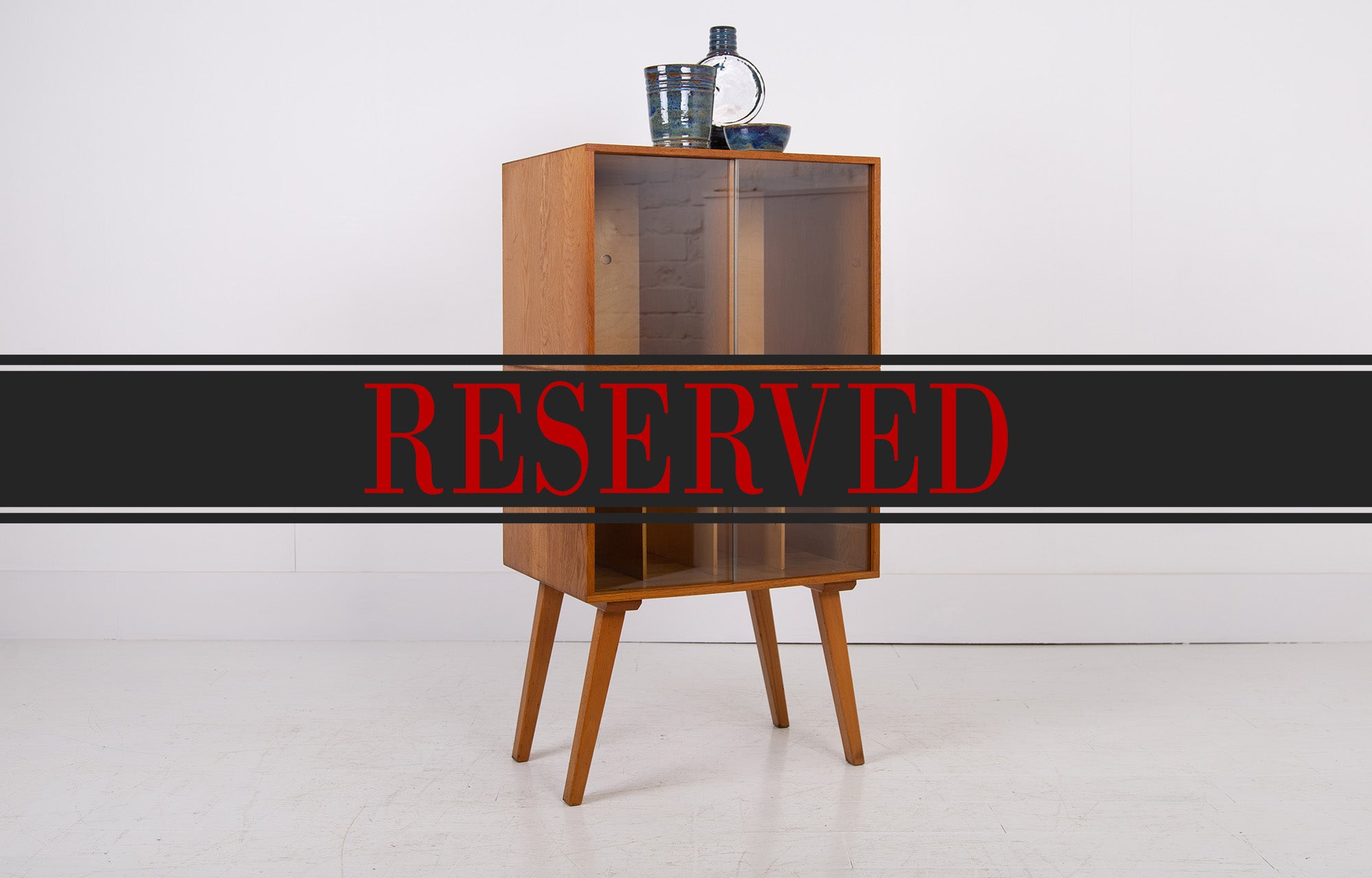 A Super Unix Oak Record Cabinet C1960