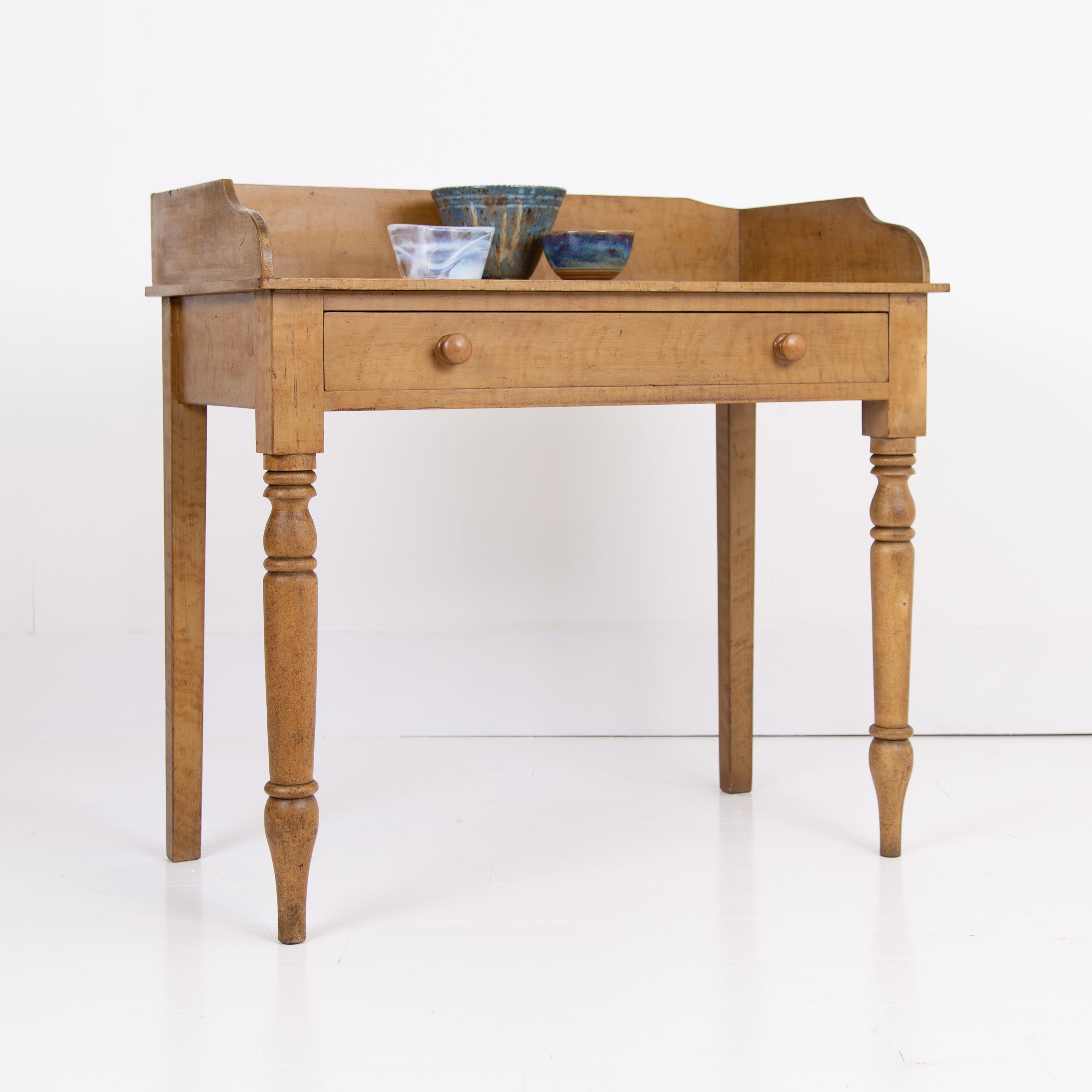 C19th Antique Painted Single Drawer Washstand Side Table No.1