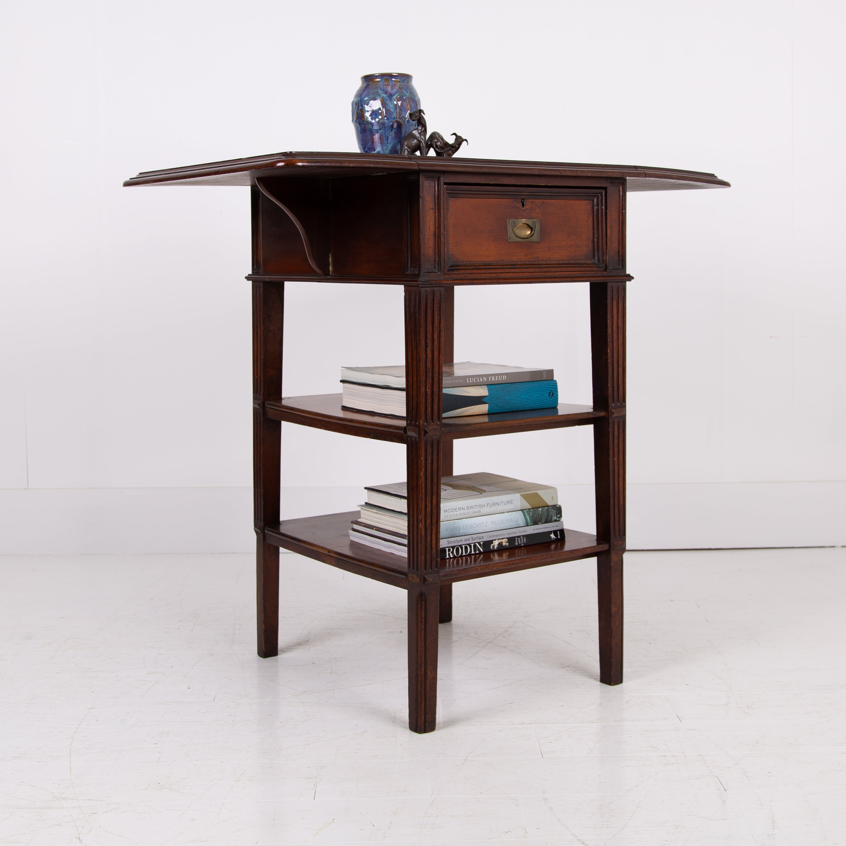 Attractive Victorian Table With Drawer & Drop Leaves C1880