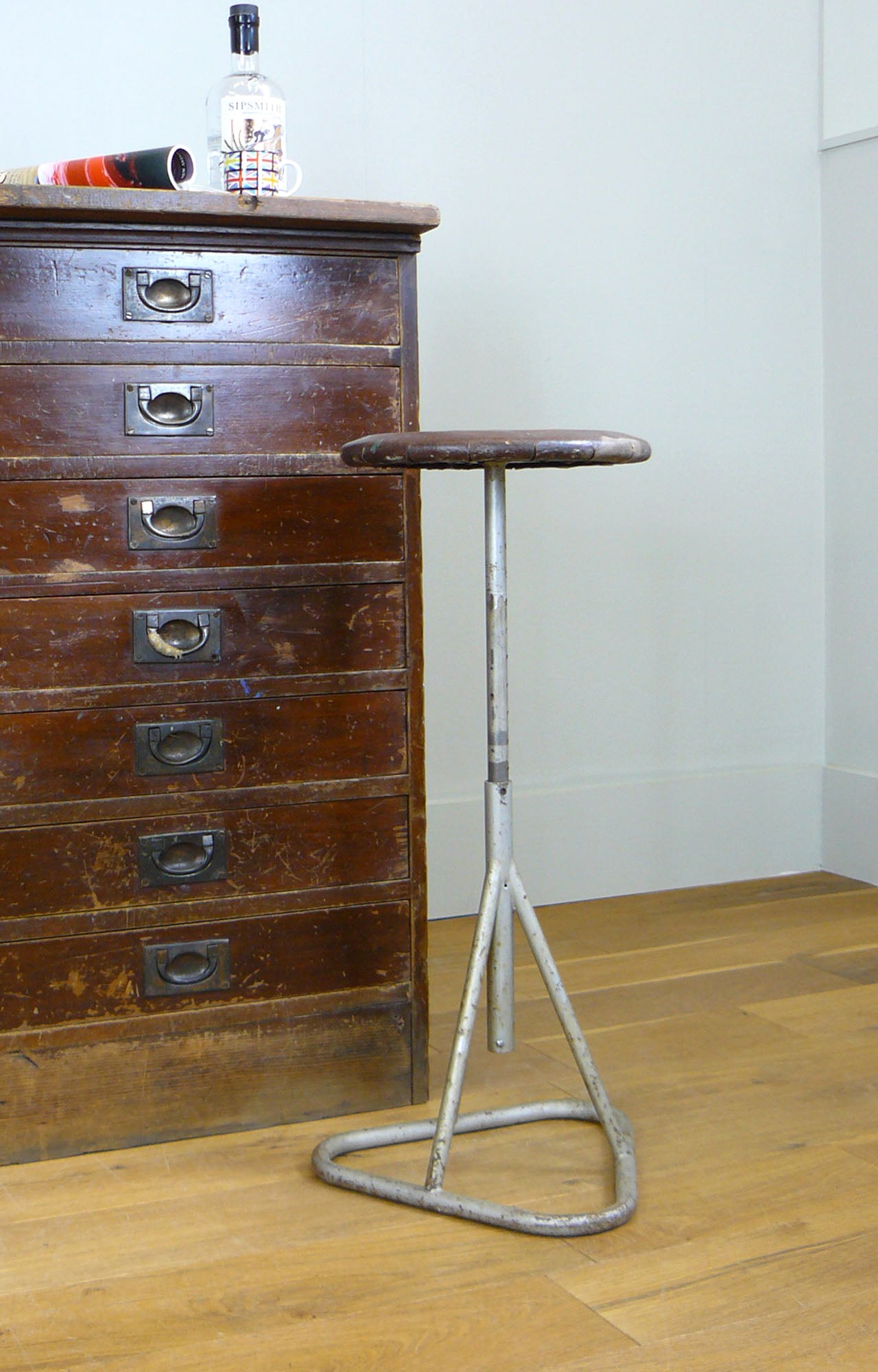 Vintage 1930s Industrial Swivel Stool