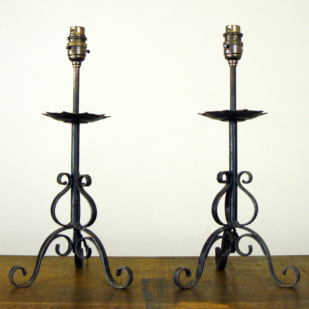 Pretty Little Vintage Wrought Iron Table Lamp - We Have 2