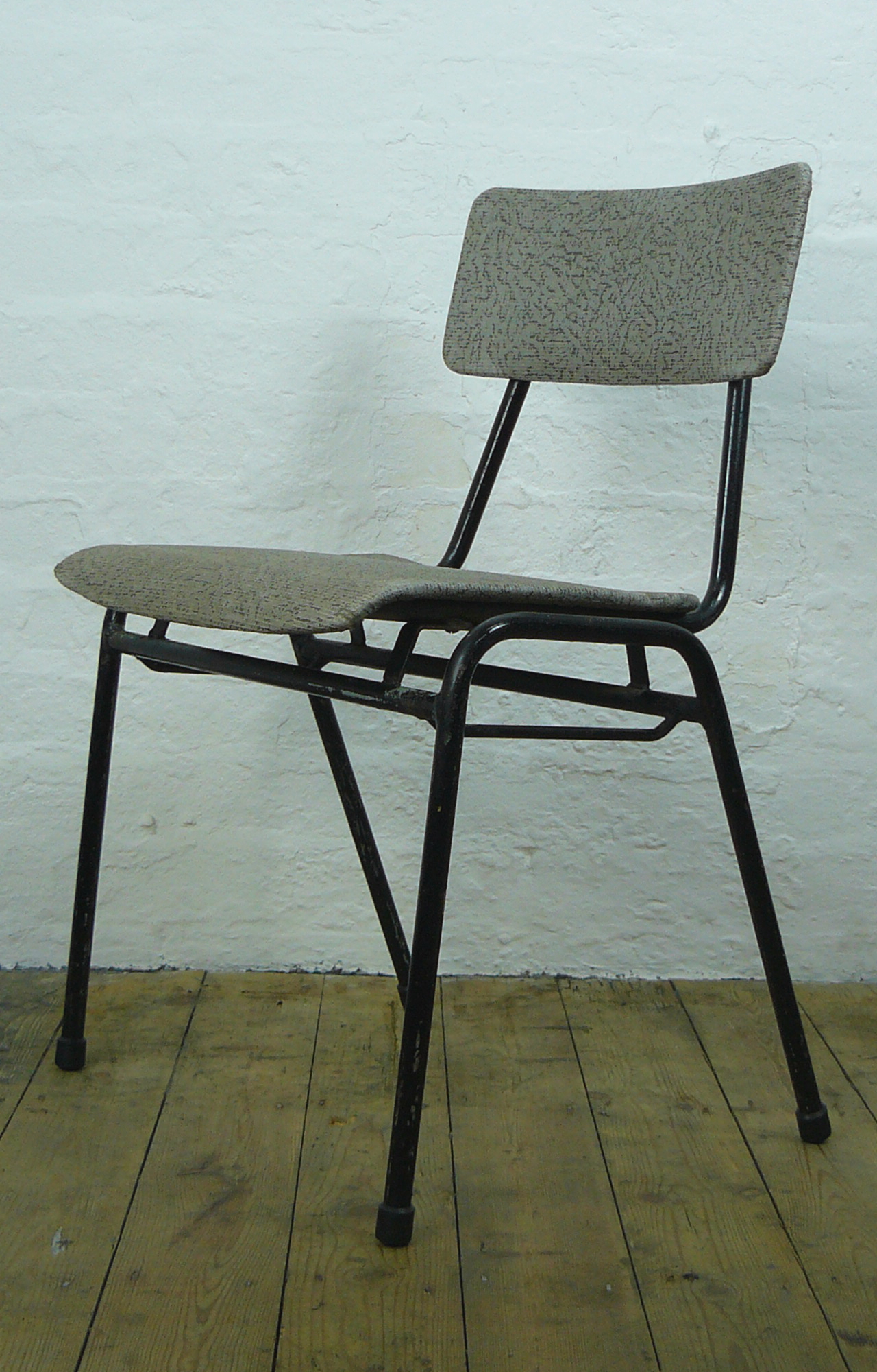 Set of Six Stackable Remploy Vintage Metal Chairs