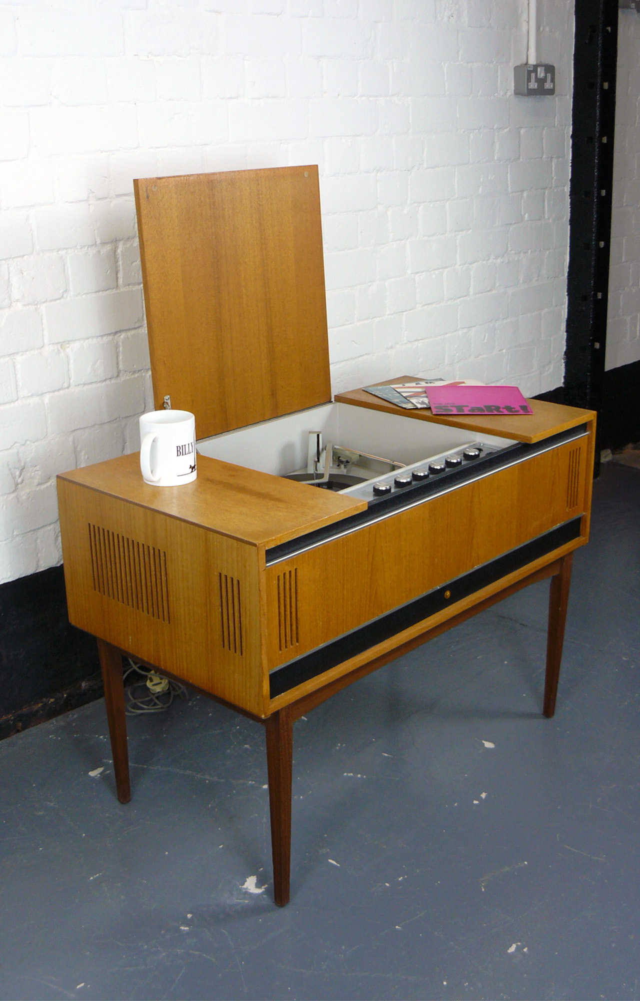 Vintage 1960s Philips Record Player Cabinet Working Order