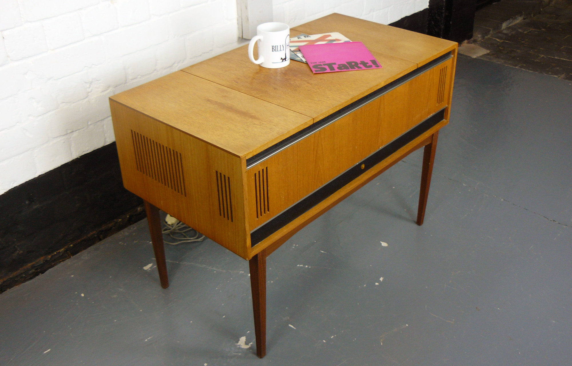 Vintage 1960s Philips Record Player Cabinet Working Order